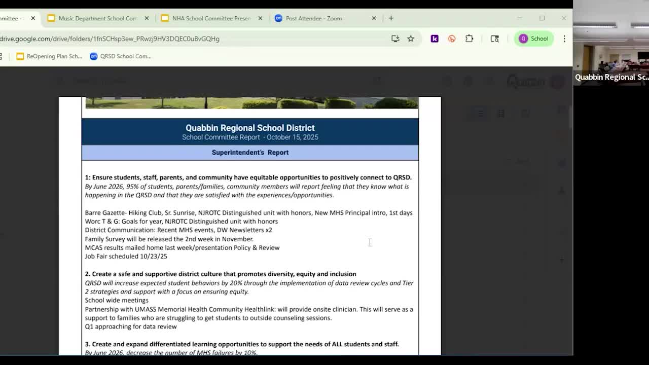 District reports: mental‑health partnership, Chromebook earmark, curriculum showcases and facilities upgrades