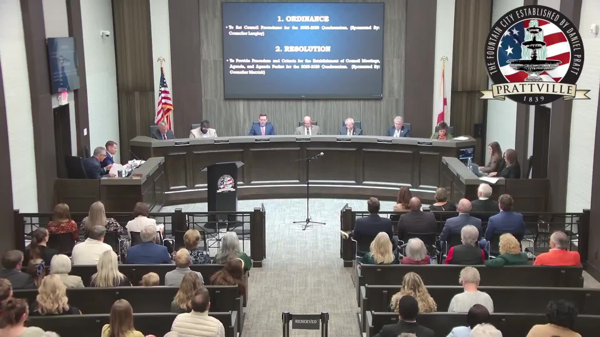 Prattville council approves resolution setting agenda and packet procedures for 20251029