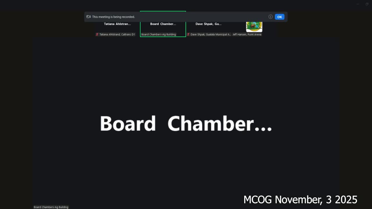 MCOG policy advisory committee approves consent calendar; item 8 pulled