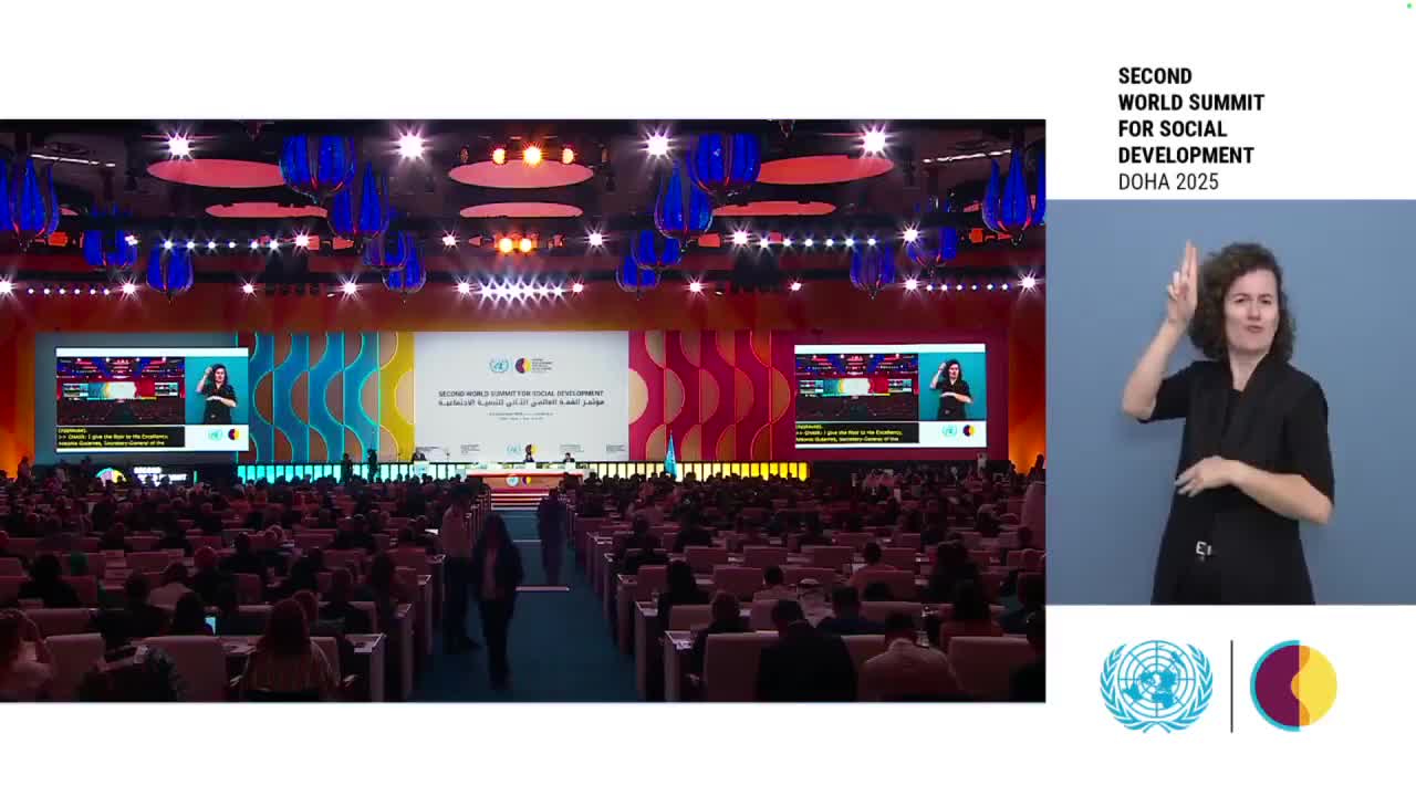 UN Secretary-General António Guterres urges a "people's plan" for social development at Doha summit