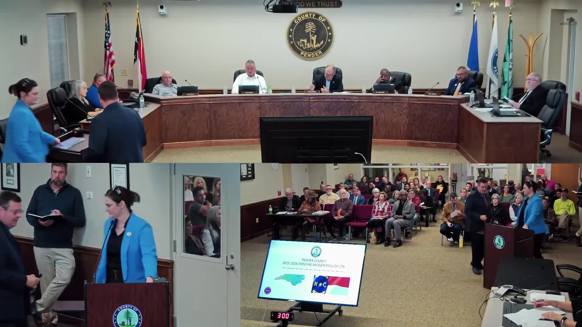 Consultant reports progress toward July 2026 Fire/EMS merger; transition team working through HR, finance and legal steps