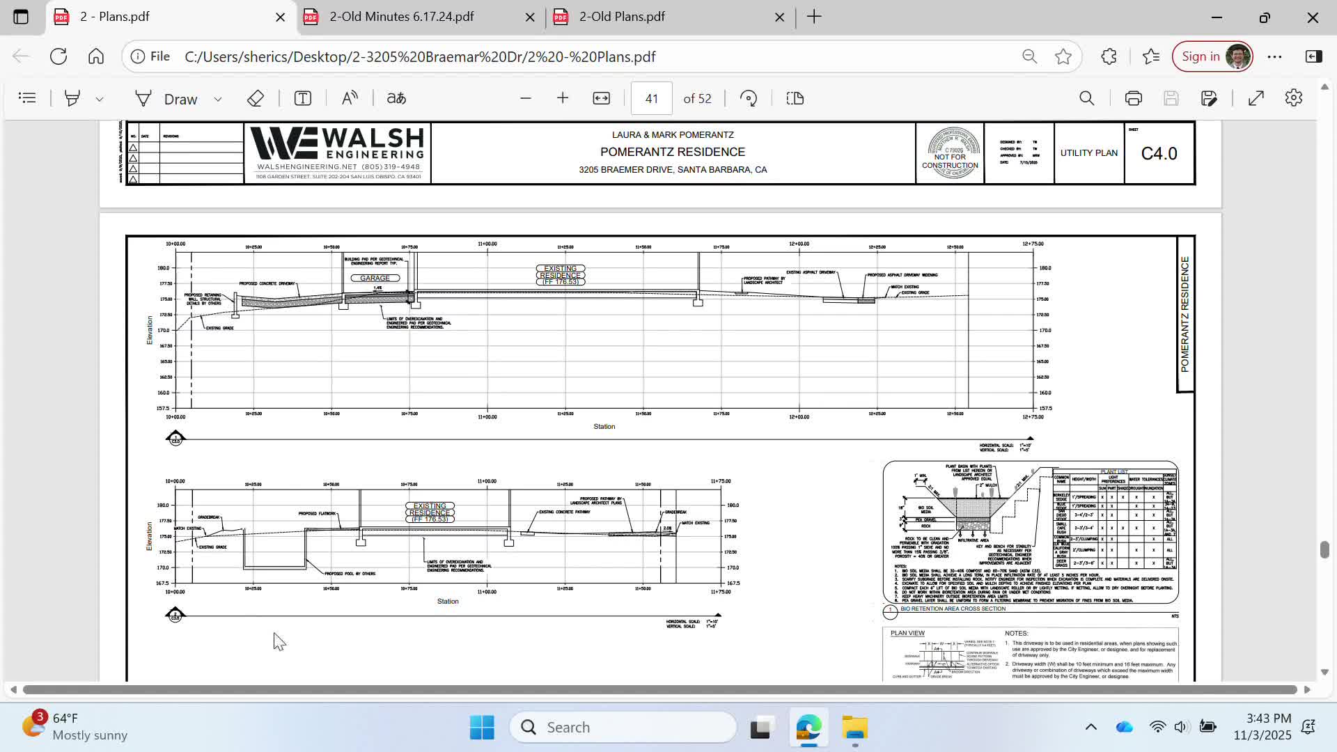 Seacliff Drive concept review continued; board asks applicant to study wall heights, material transitions and reduce garage height