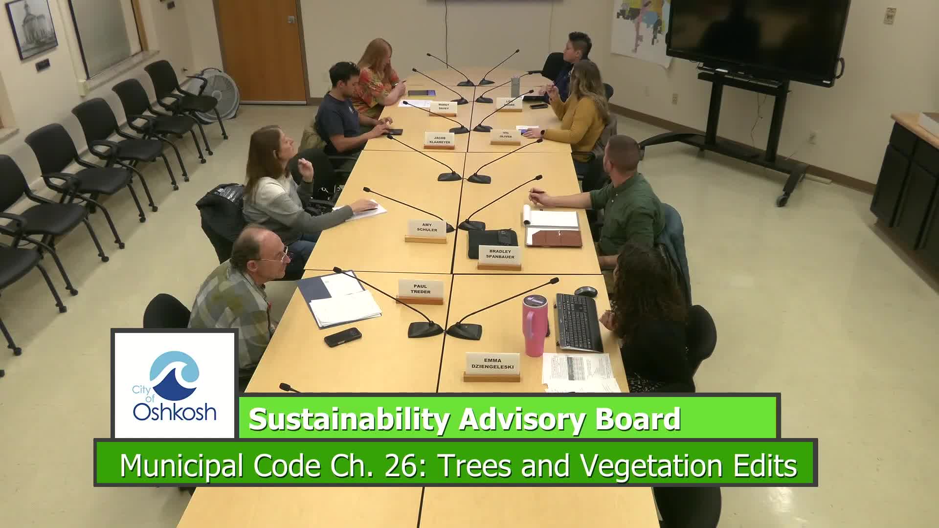 Oshkosh staff reviewing expanded consultant scope for city sustainability plan after additional funding request