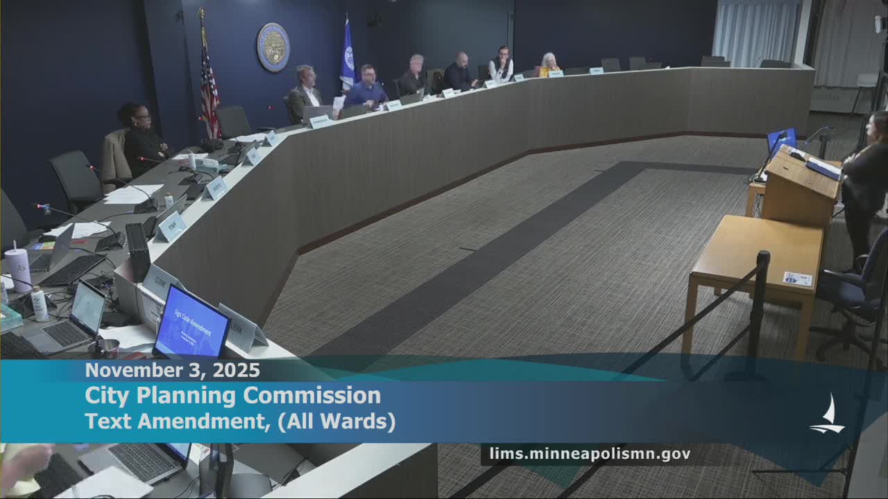 Planning Commission forwards broad sign ordinance updates, including time‑limited pause on new/converted billboards