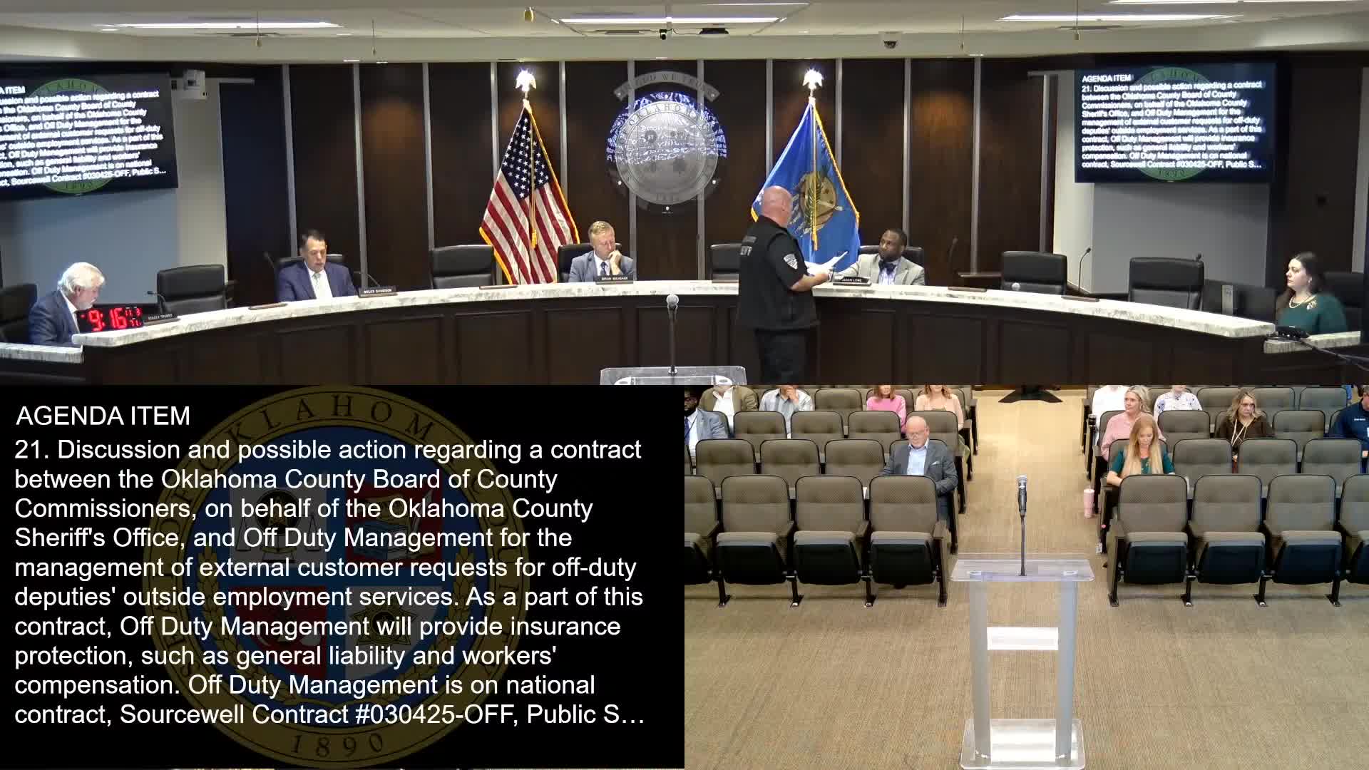 County approves off‑duty-management contract to streamline vendor-managed deputy assignments