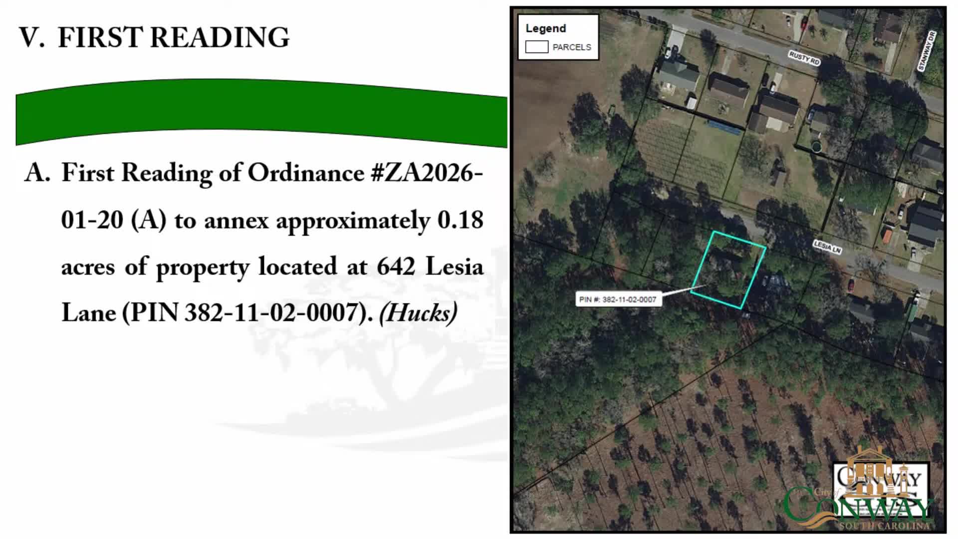 Conway council denies one annexation, approves first reading of another; rezoning request sent to Planning Commission