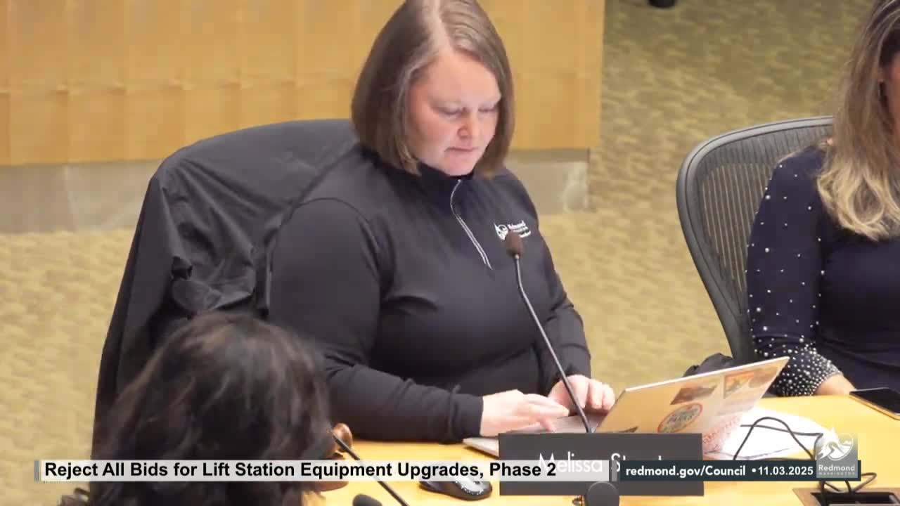 Council to reject all bids for Lift Station Equipment Upgrades Phase 2 after procurement issue; rebid expected in January