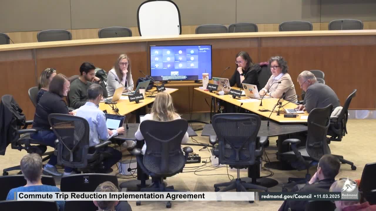 Redmond to accept WSDOT CTR implementation grant for 2025–27; staff seek Nov. 18 consent placement