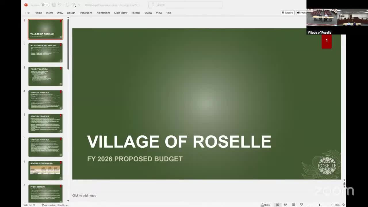 Roselle trustees review 2026 ‘maintenance’ budget; agree to pursue streaming tax, higher video‑gaming fee and use reserves instead of extra property tax