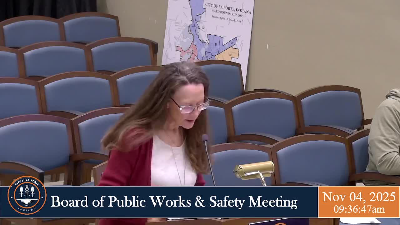 La Porte Board approves solar payment, Tipton Street award and multiple grants; orders one‑year trash refund