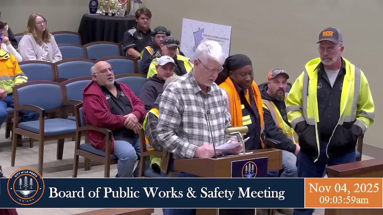 La Porte officials praise street department worker and co‑worker after on‑the‑job injury