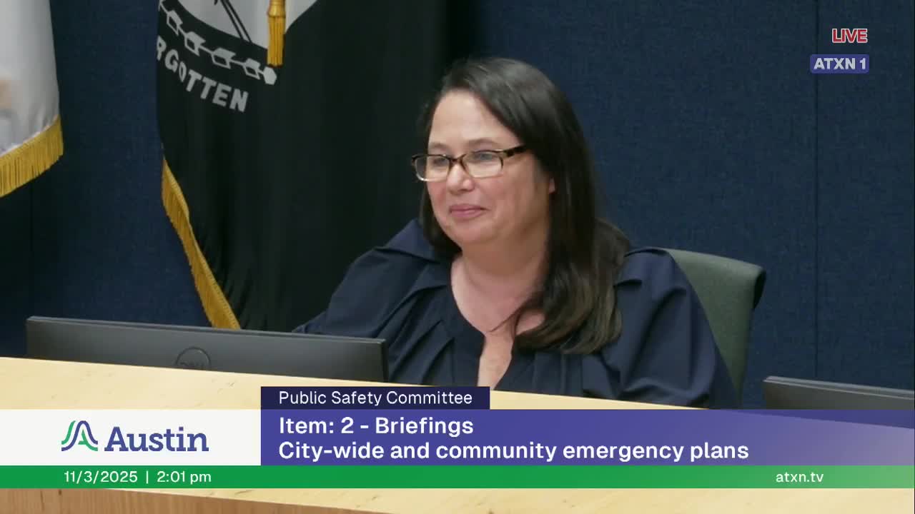 Austin Emergency Management outlines overhaul of city's emergency plans; committee approves prior minutes