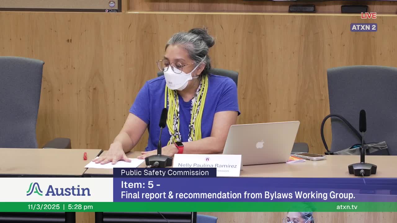 Public Safety Commission approves redlined bylaws to add nonvoting representatives from equity and quality-of-life commissions