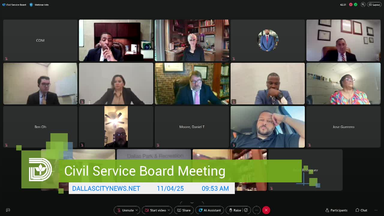 Dallas civil service board denies bid to measure eligibility from final assessment date; Cortinez grievance denied 3-1
