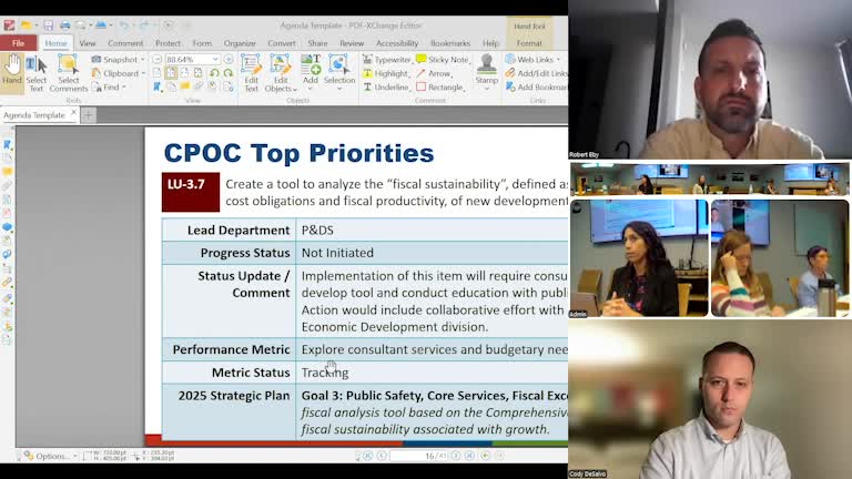 Committee seeks fiscal-sustainability tool to test long-term city costs of development