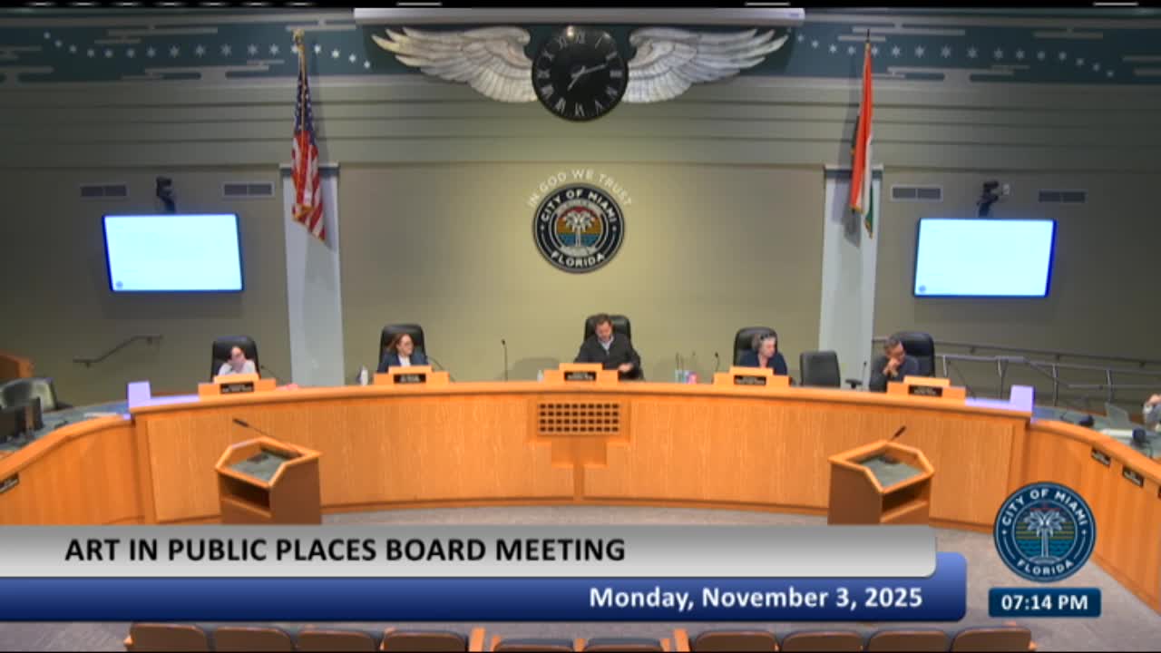 Miami staff moving to standardize PAC operations and have engaged DPZ, Barbara Goldstein for public art master plan
