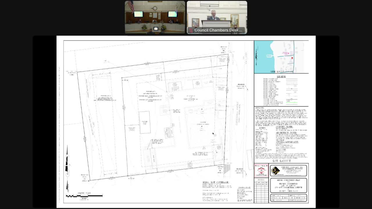 Newport planning board approves subdivision and variances to preserve historic carriage house at 173–175 Cogshaw Ave