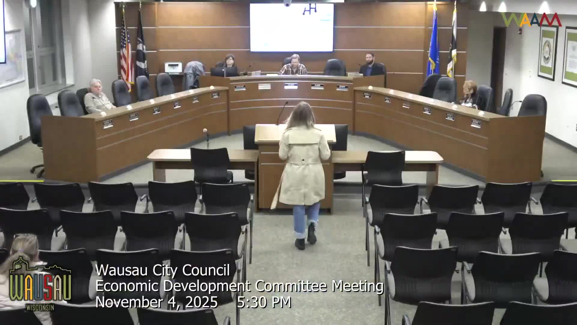 Resident raises concerns about timing of possible Whitewater purchase before committee moves to closed session on 130 First Street