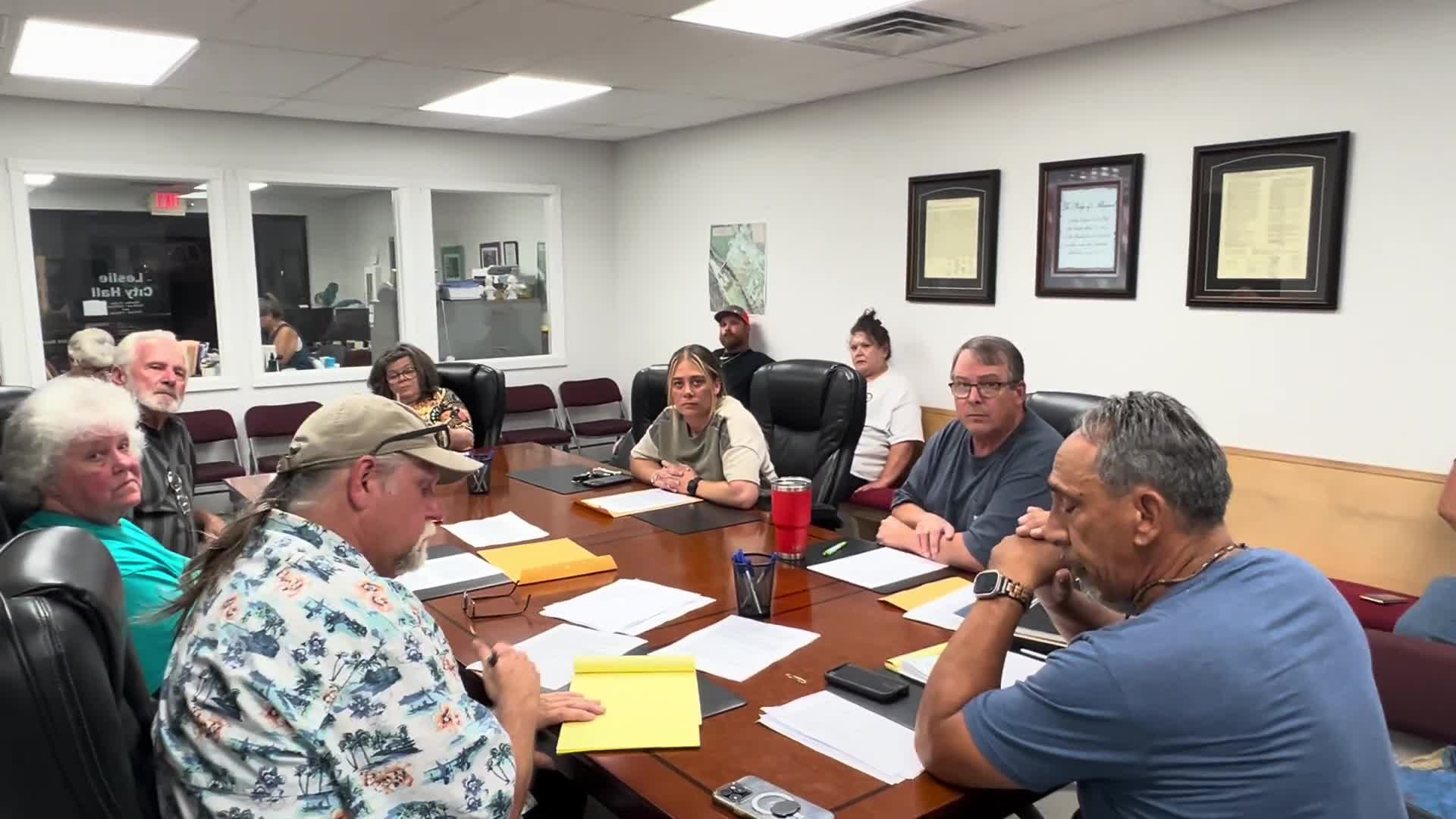 Leslie City Council says employee's employment ended after executive session; employee asks time to retrieve belongings