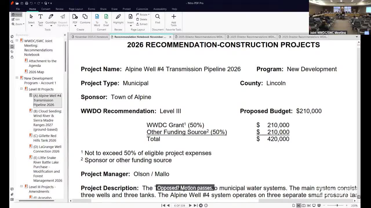 WWDC to continue Wind River/Sierra Madre cloud‑seeding operations only with external funding commitments