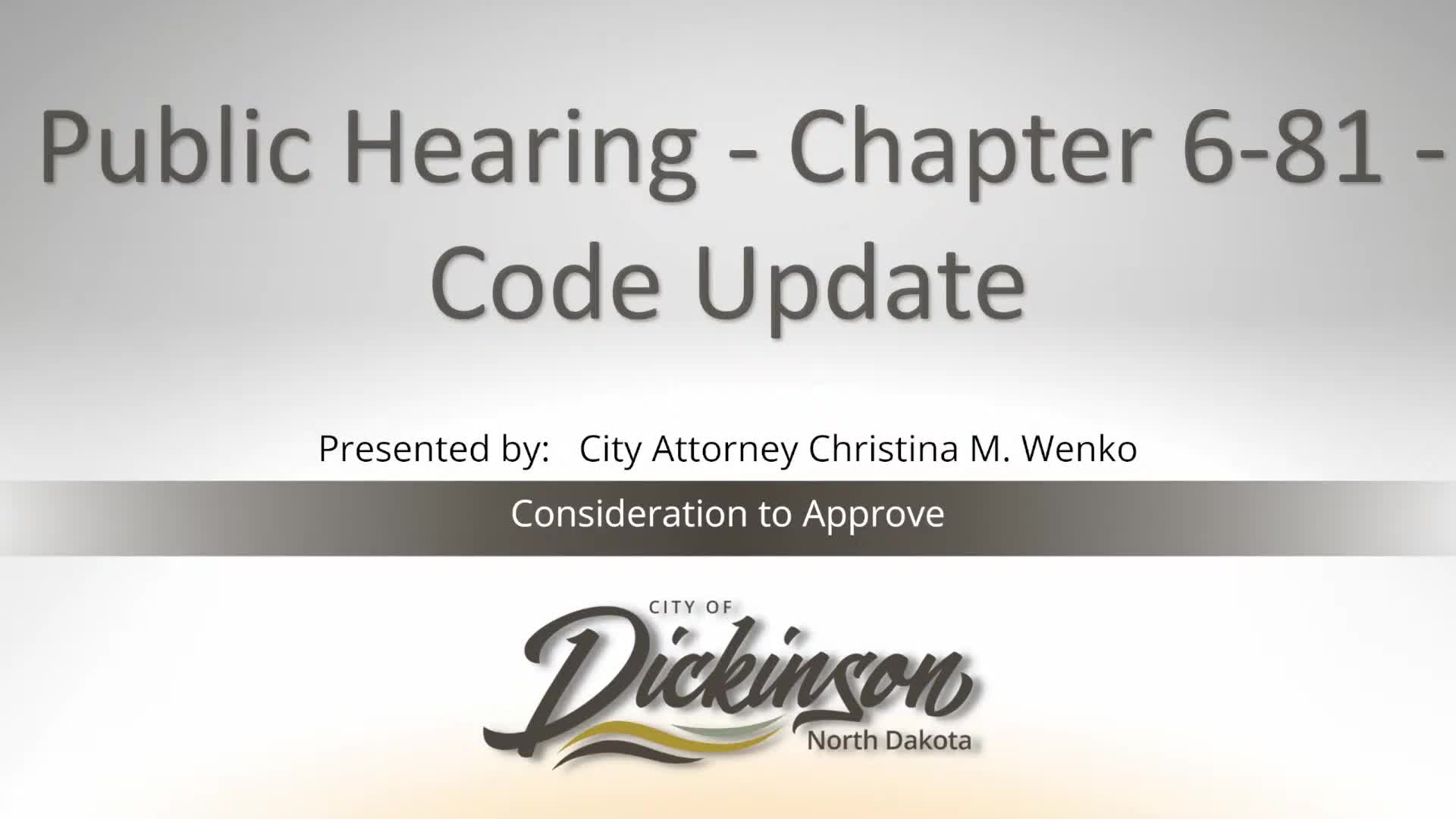 Dickinson amends municipal code to clarify homeschools aren’t treated as 'schools' for animal-keeping rule; vote 4–1