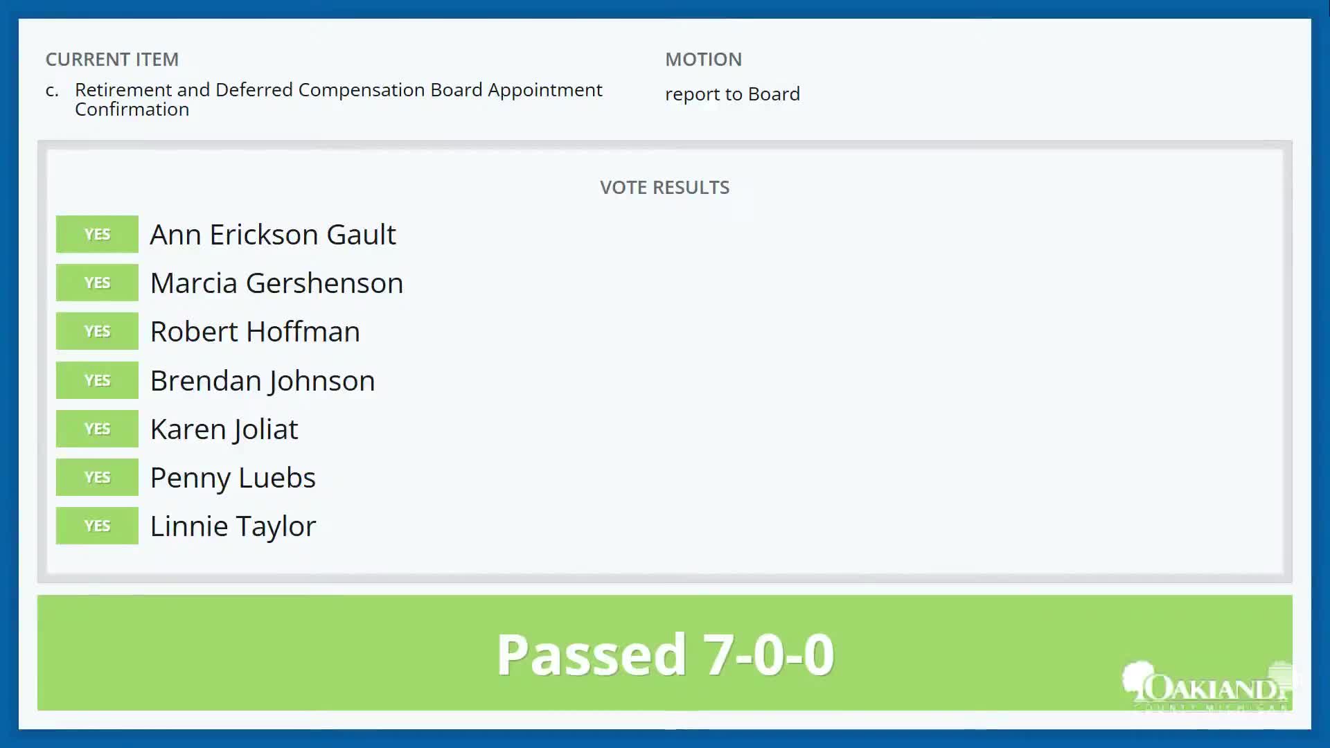 Committee recommends removal of absent OCHN board member and interim appointment of Jennifer Korontzuk