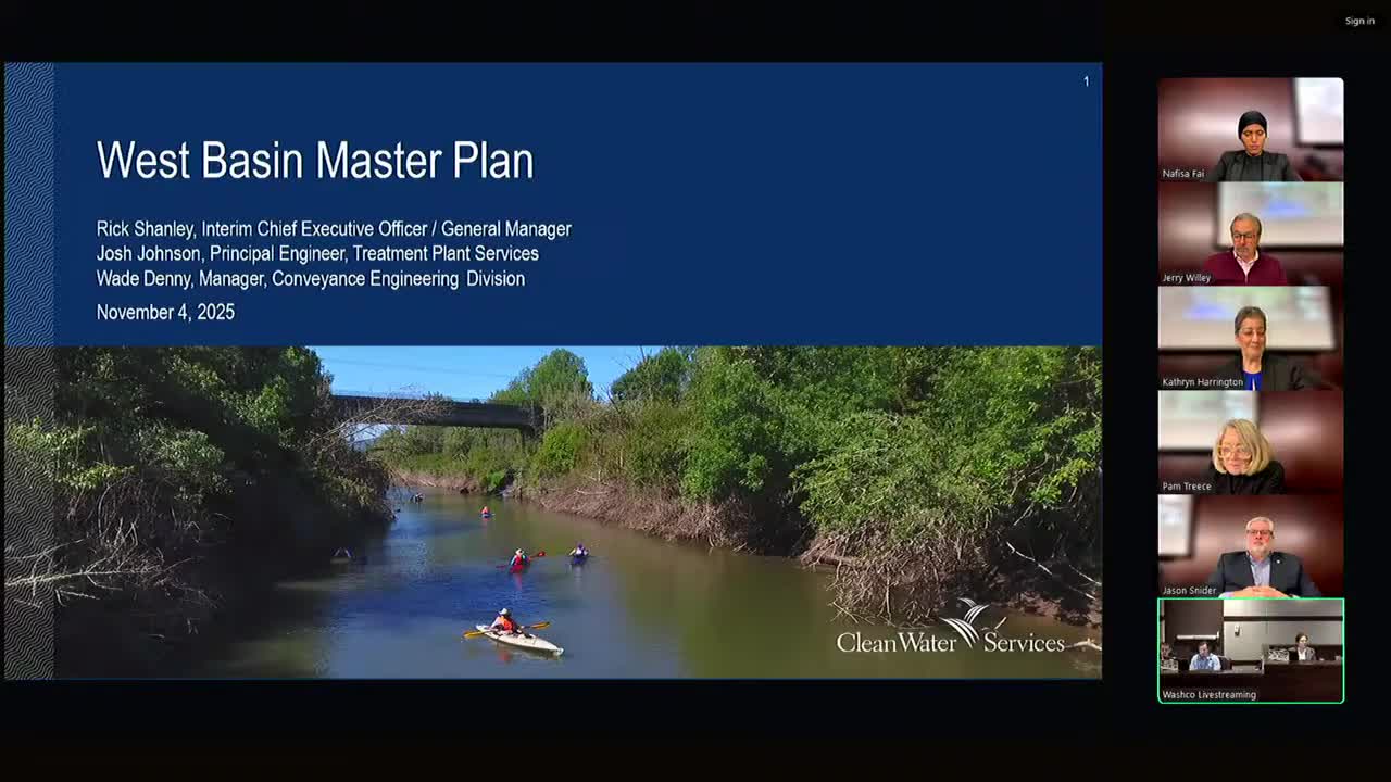 Clean Water Services West Basin master plan adopted; projects through 2045 total roughly $1.4 billion