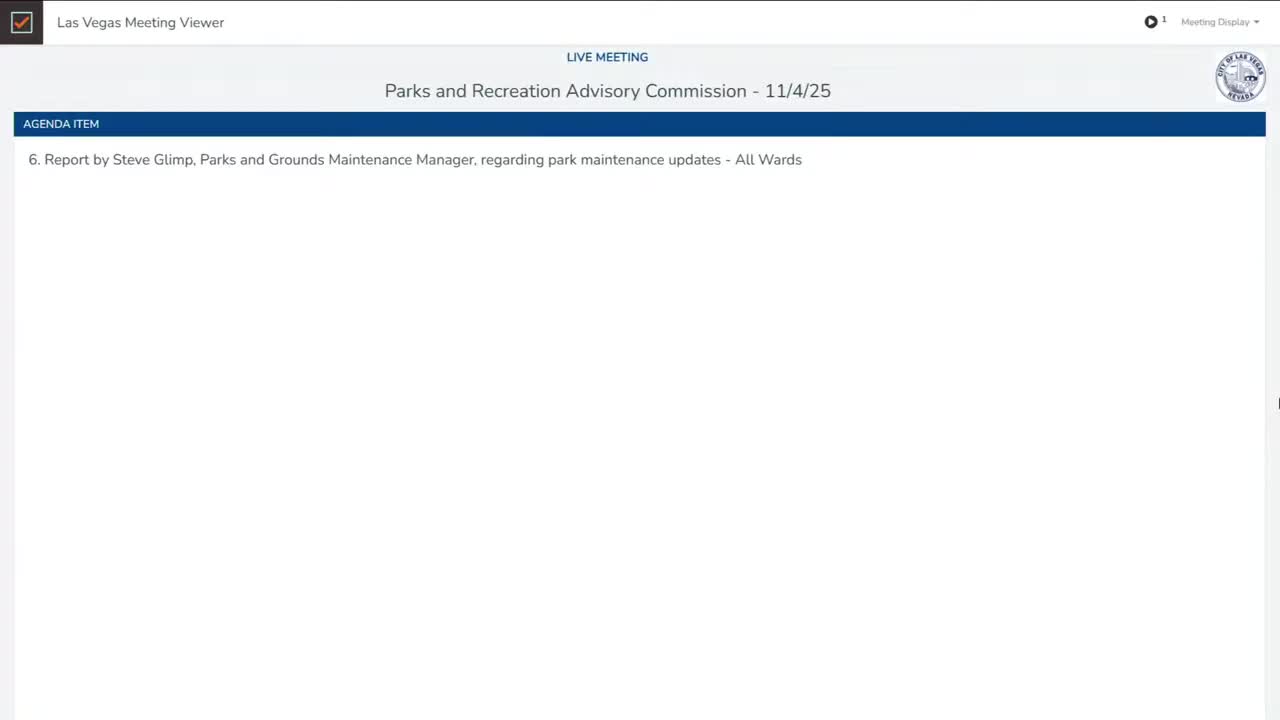 Parks maintenance manager reports ward-by-ward projects, including Bob Baskin pickleball conversion