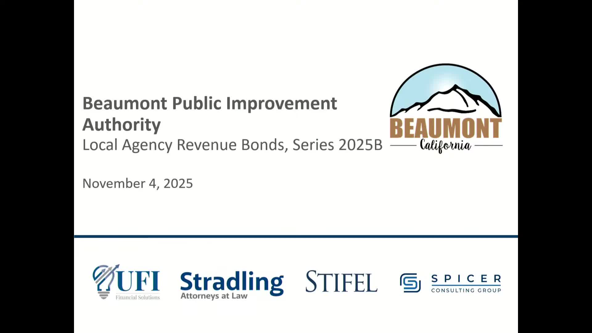 Beaumont council approves 2025B bond issuance and steps to form Fairway Canyon CFDs for infrastructure and services