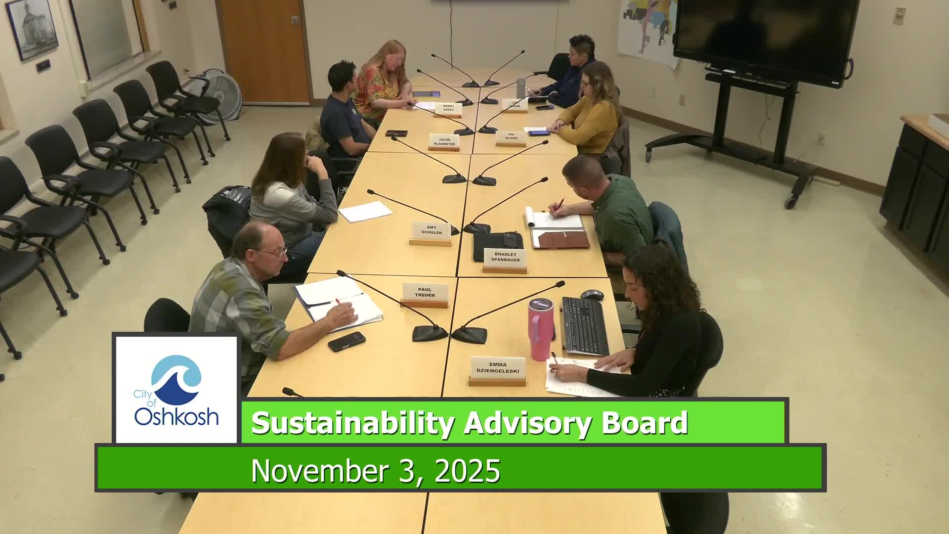 Sustainability board reviews outreach, WLGCC resources and approves tabling of stormwater ordinance item