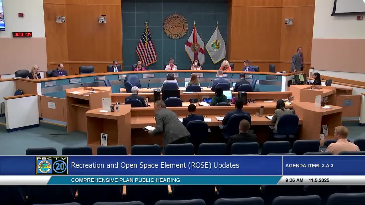 County transmits Recreation and Open Space Element update; planning commission had backed changes 10–0