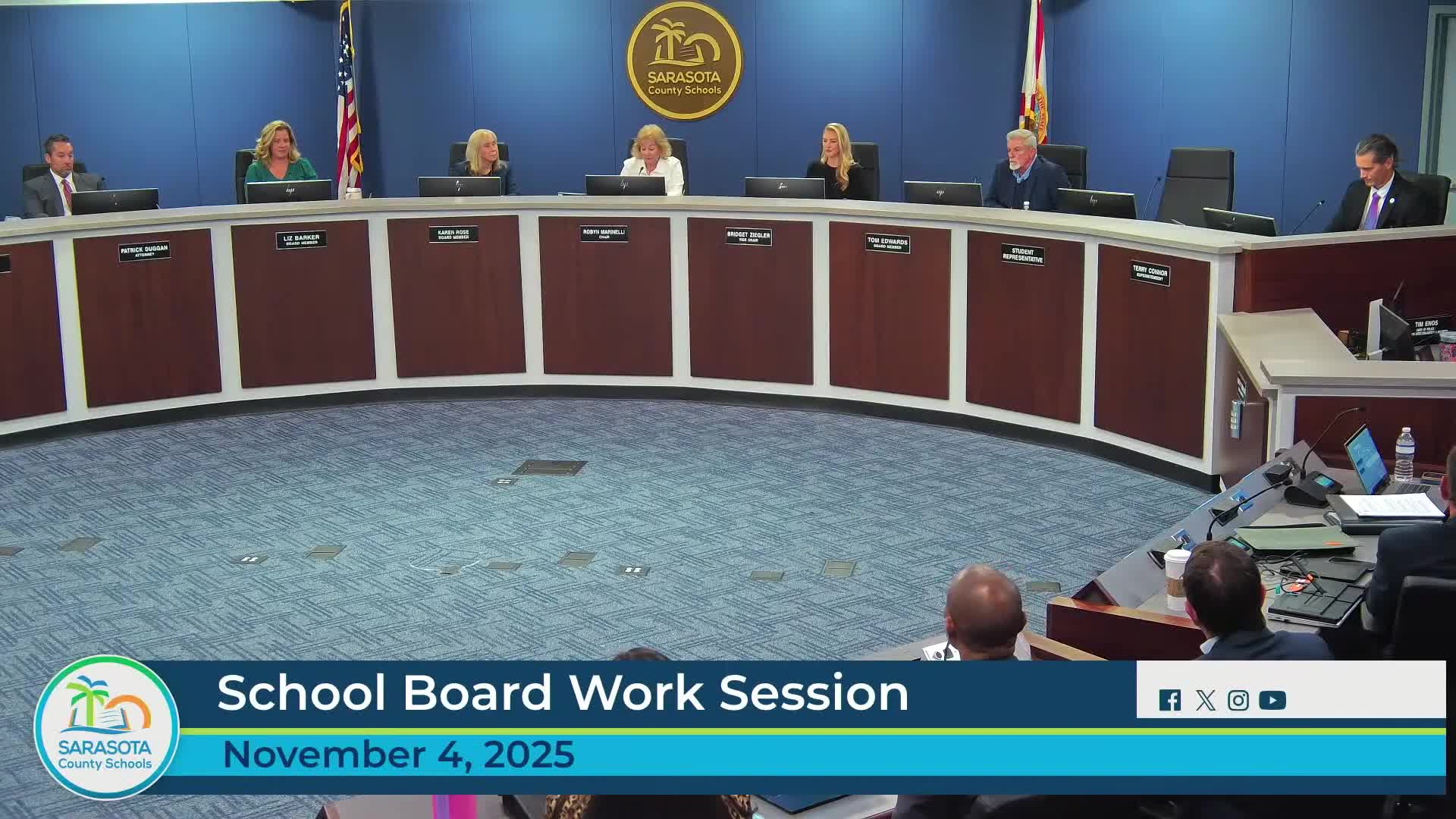 Sarasota school board debates meeting schedule, student walkouts, dress code and vaping at Nov. 4 workshop