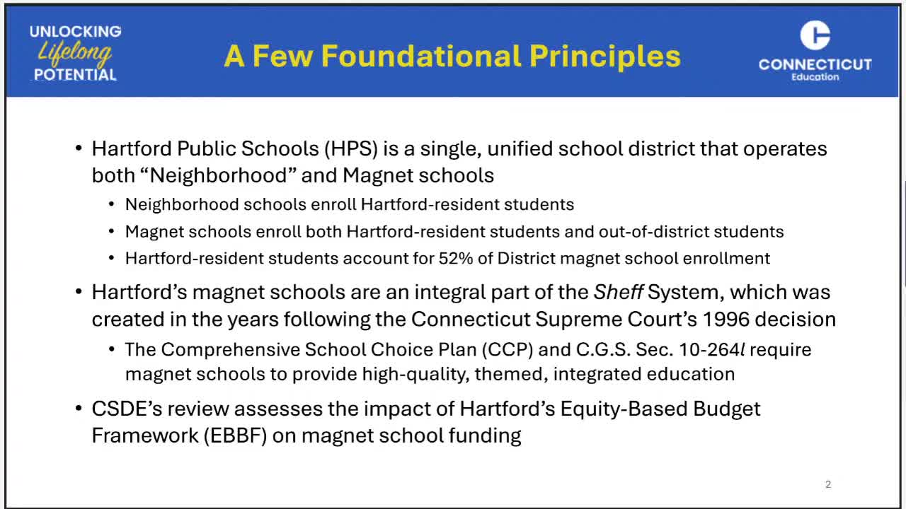 SDE review: Hartford Public Schools lags peer magnets on funding; department recommends utilization study and funding parameters
