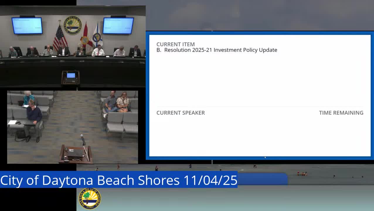 Daytona Beach Shores updates investment policy to allow all eligible Florida LGIPs for liquidity