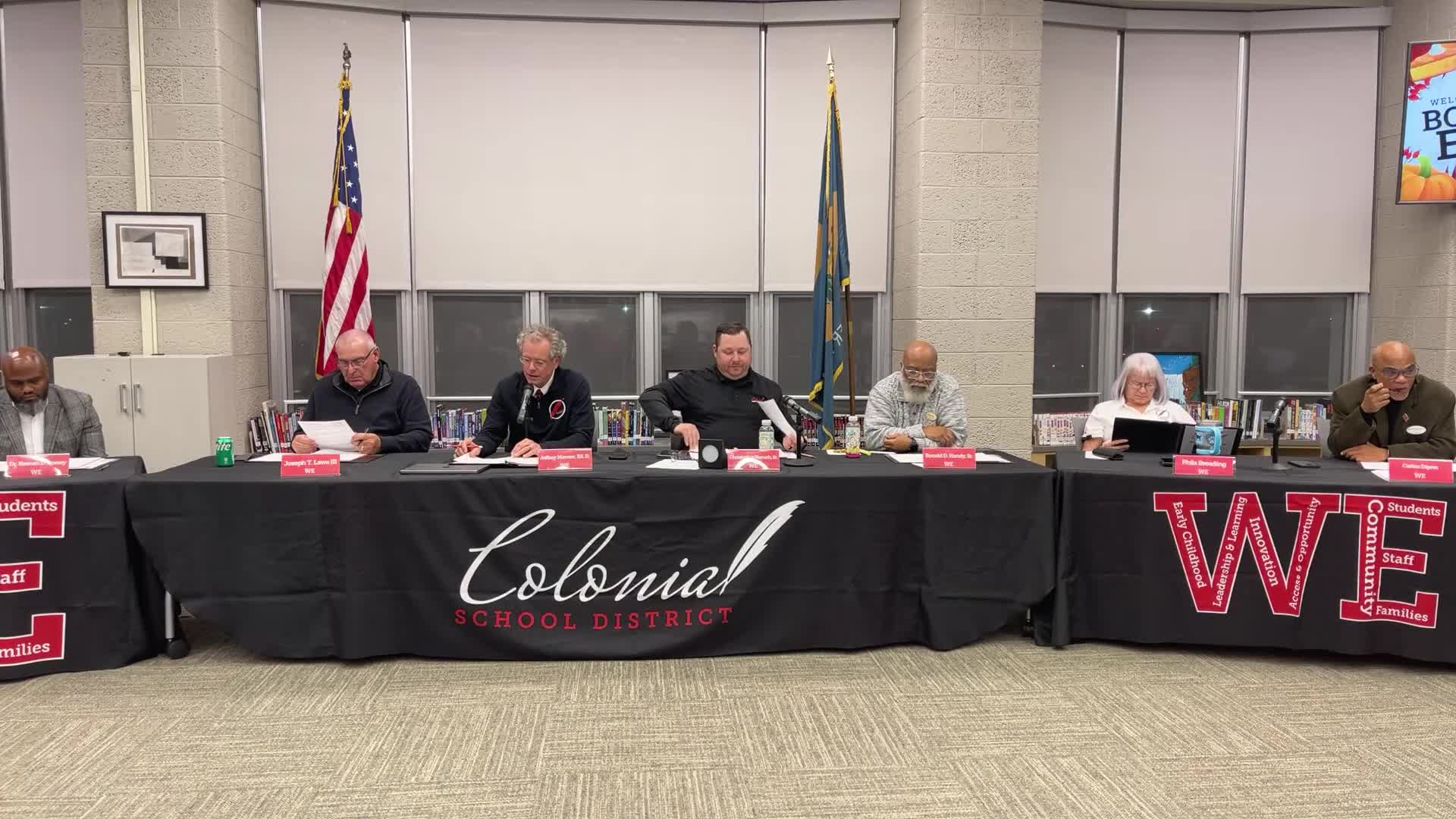 Colonial early‑care program has 50 state‑funded seats and a waitlist; board discusses south‑end expansion