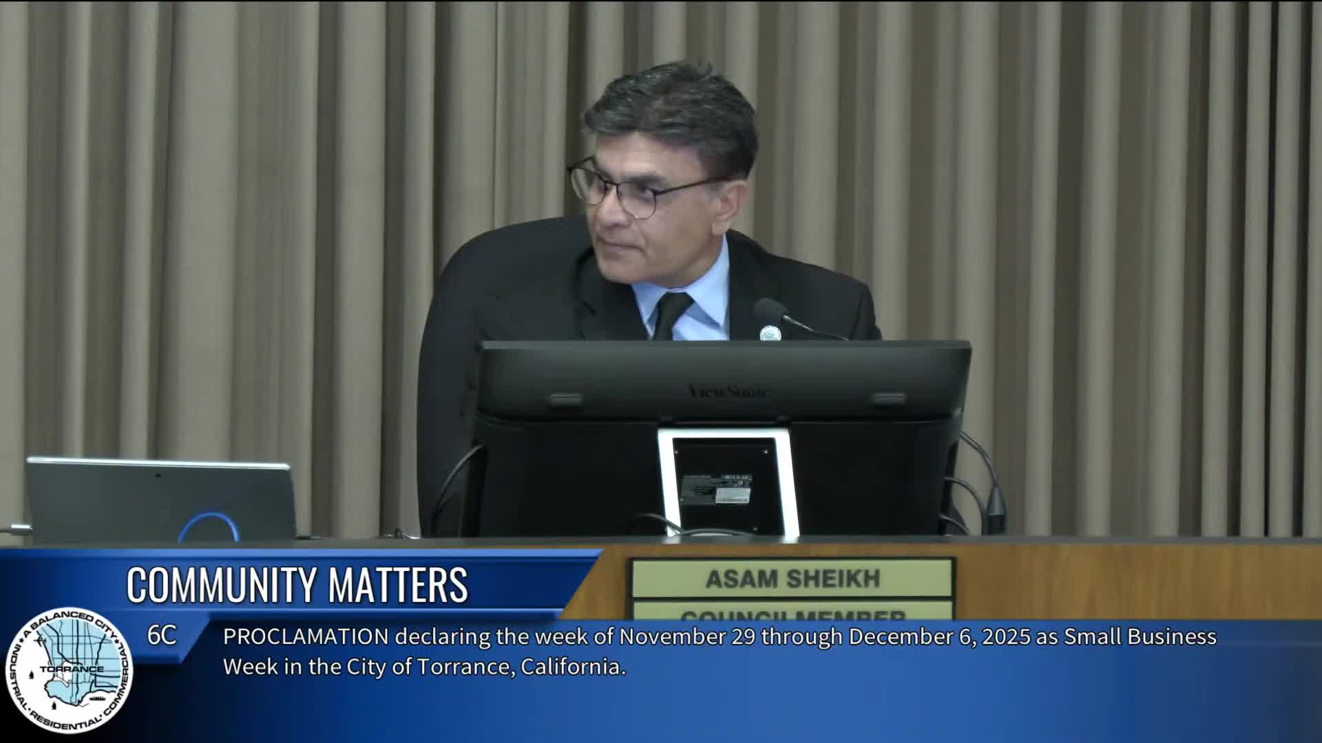 Council proclaims Nov. 29–Dec. 6 as Torrance Small Business Week