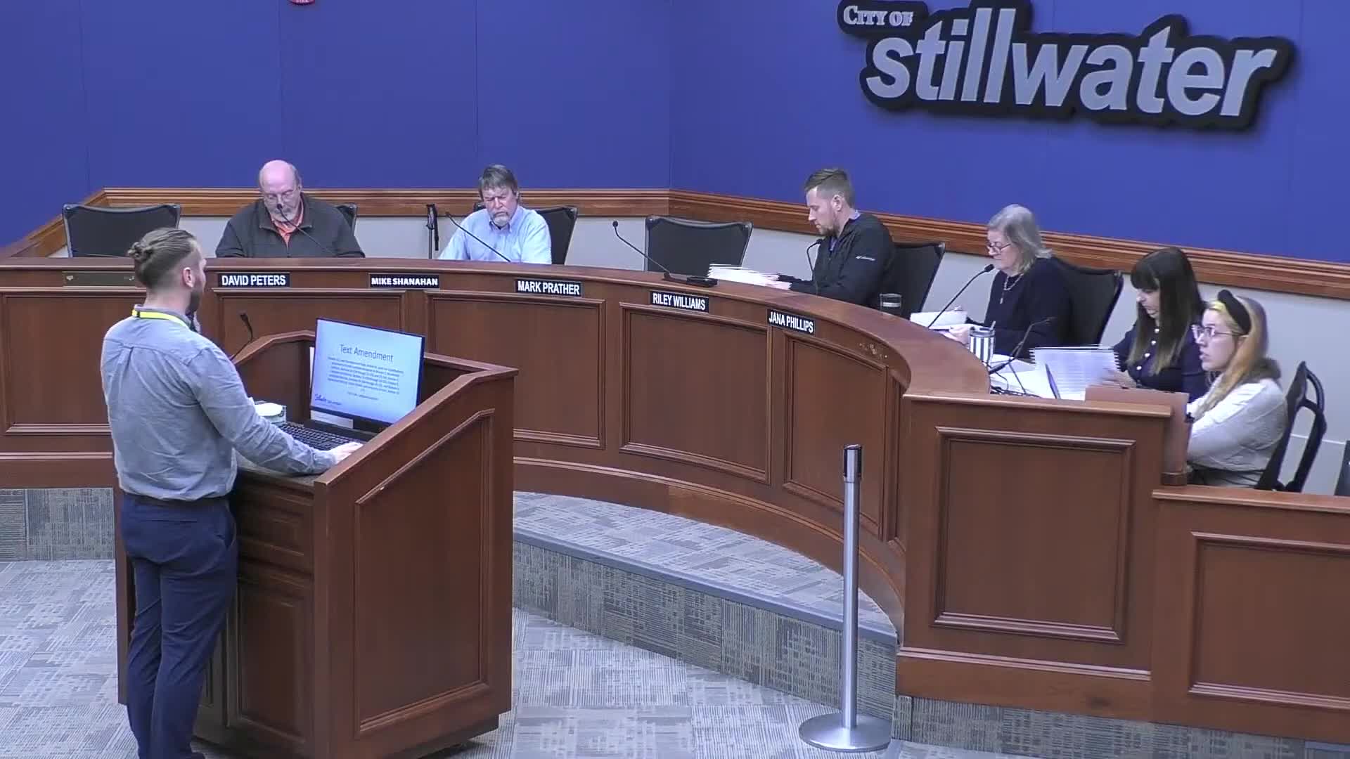 Planning Commission approves several routine items, adopts setback text amendment; denies one rezoning