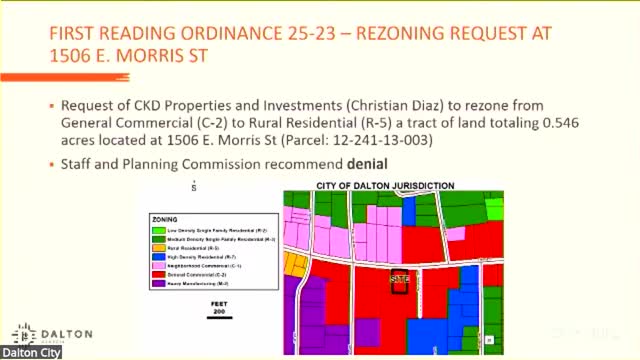 First reading: Rezoning request for 1506 East Morris Street draws staff recommendation to deny