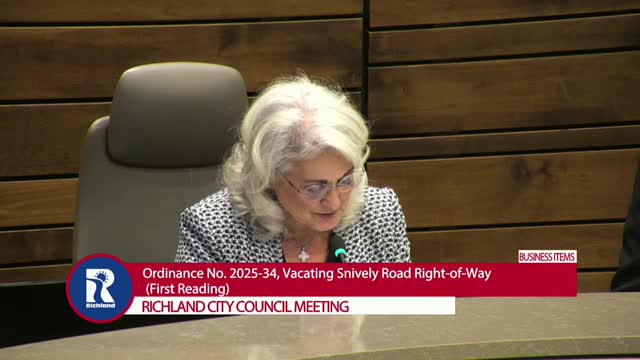 Council approves vacation of short Snively Road stub to support development and WSDOT realignment