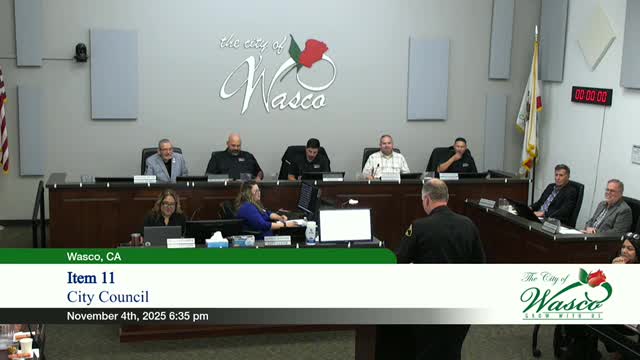 Kern County Fire, Wasco Police give monthly activity reports to council