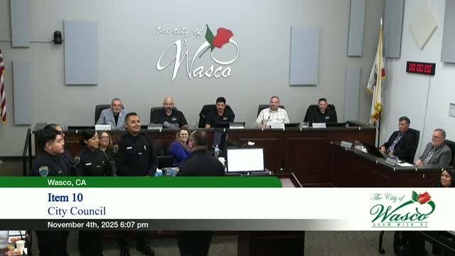 Wasco swears in new officers and dispatcher at city pinning ceremony