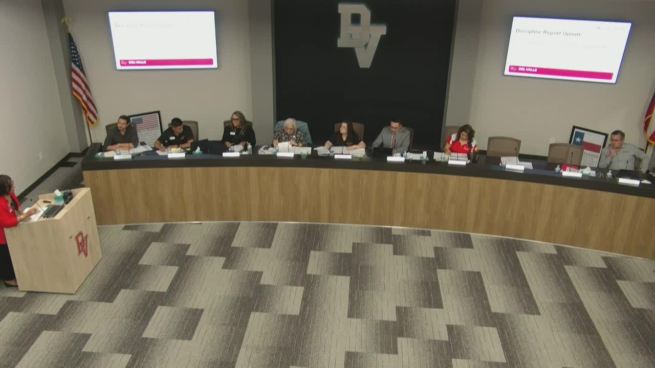 Del Valle ISD discipline report shows lower OSS and DAEP placements; trustees ask for trend context