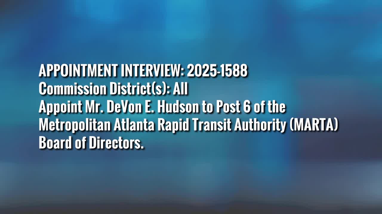 DeKalb commissioners approve Devon Hudson for MARTA board post