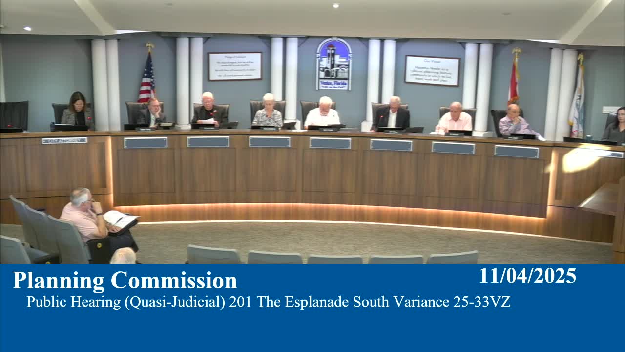 Planning commission declines variance for corner privacy wall at 201 Esplanade South