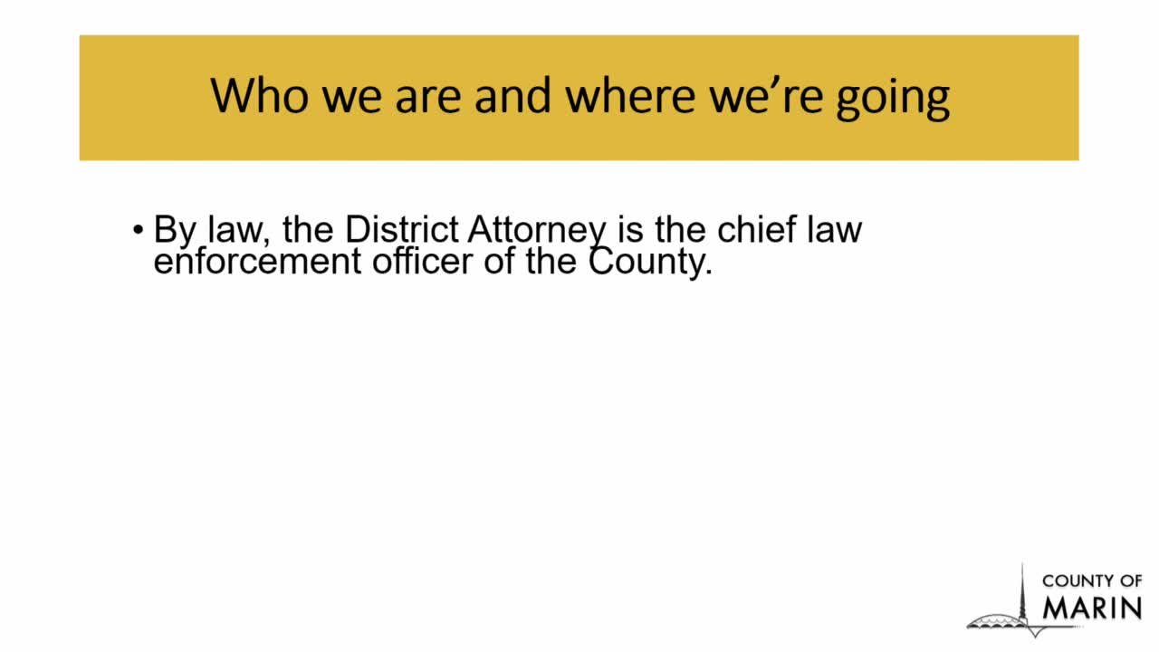 Marin County recognizes District Attorney’s office; DA outlines new bank‑teller pilot to protect seniors from scams