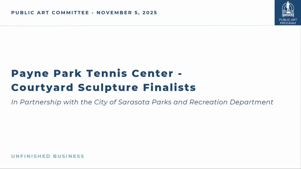Committee selects Michael DeCarlo�Swing for Paine Park Tennis Center courtyard