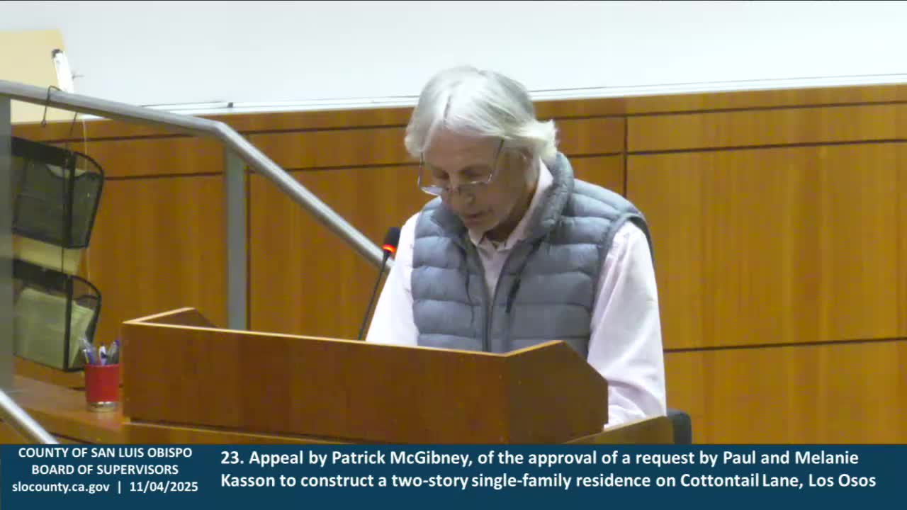 Board denies Los Osos appeal, upholds hearing officer approval for single‑family home despite groundwater concerns