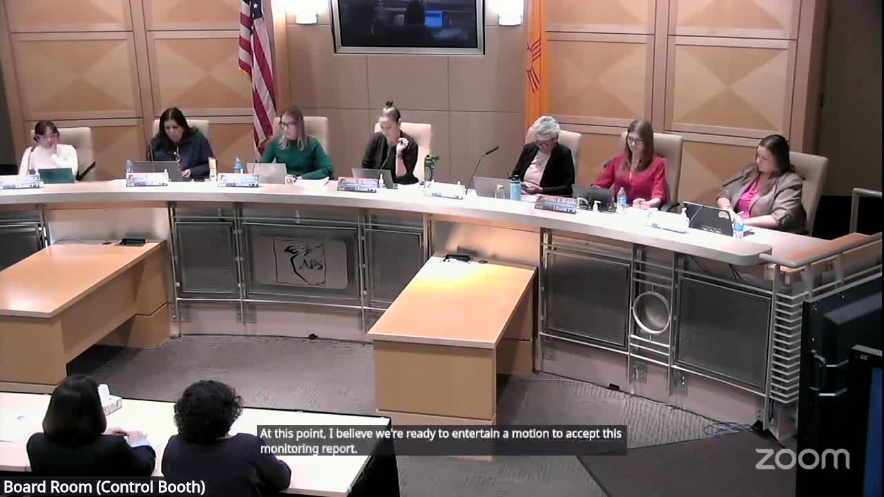 Votes at a glance: Board accepts math monitoring report; approves consent agenda