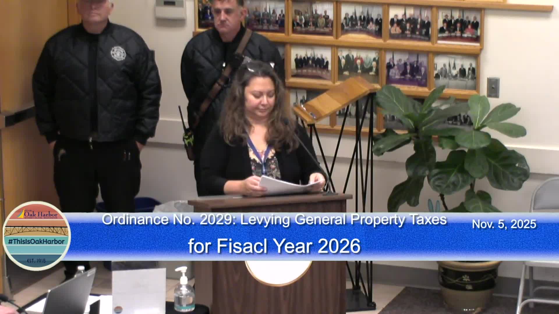 Oak Harbor council approves 1% property tax levy increase for 2026 over dissent