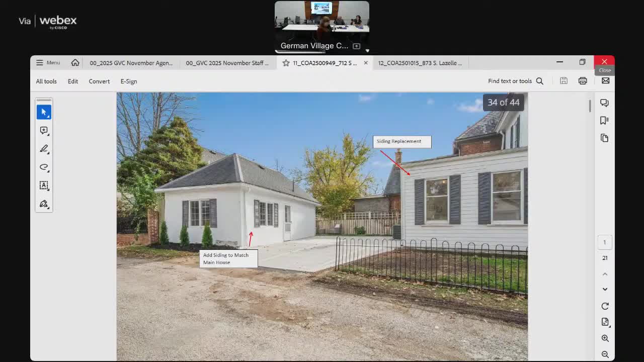 Commission asks for more documentation on proposed siding changes for house and carriage house